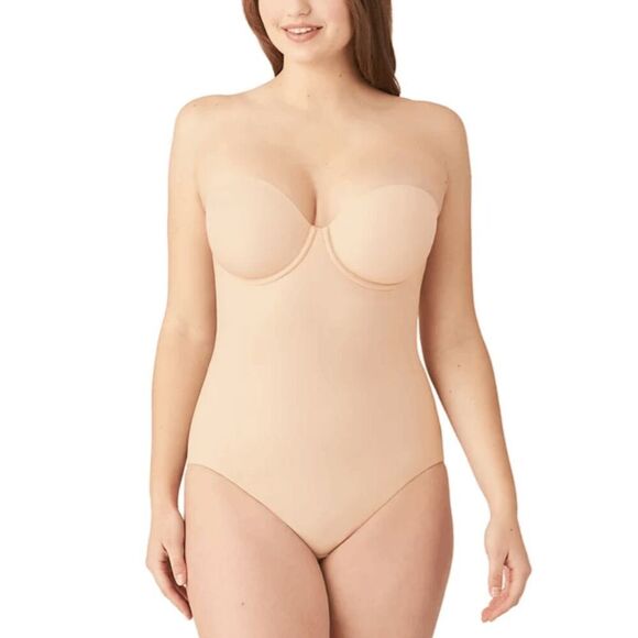 Wacoal NWT size 36C nude Red Carpet Strapless Shaping Bodybriefer style 801219 - Picture 1 of 7